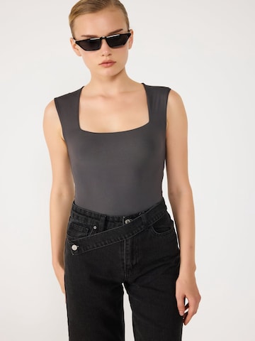 No Matter What Bodysuit in Grey: front