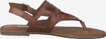 s.Oliver T-Bar Sandals in Brown