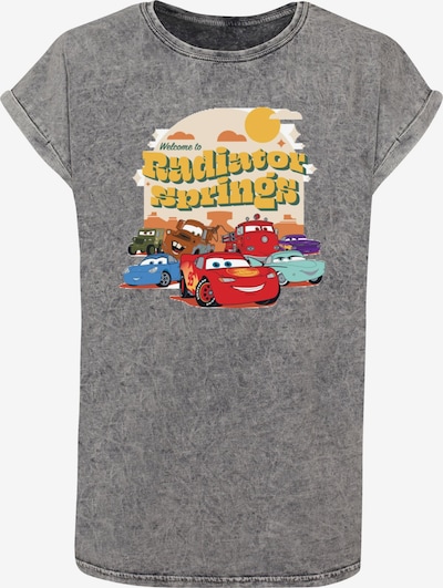 ABSOLUTE CULT T-shirt 'Cars - Radiator Springs Group' en azur / jaune / gris chiné / menthe / rouge feu, Vue avec produit