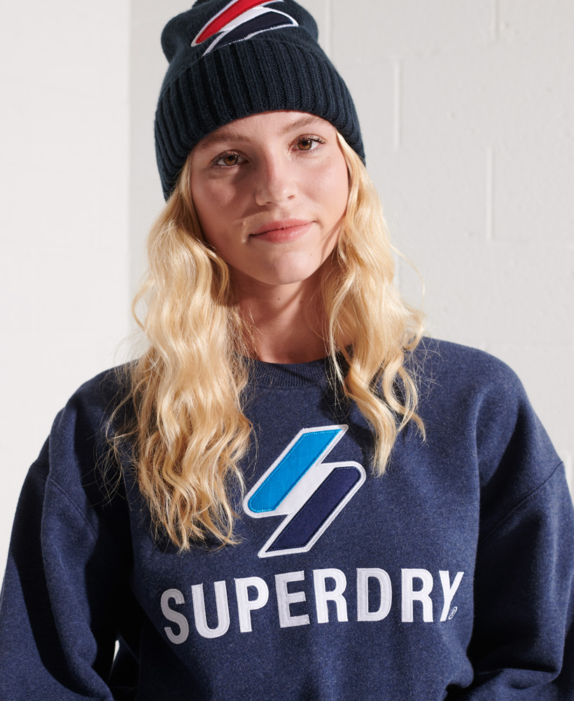 Superdry Sweatshirt in Blaumeliert, Hellblau 