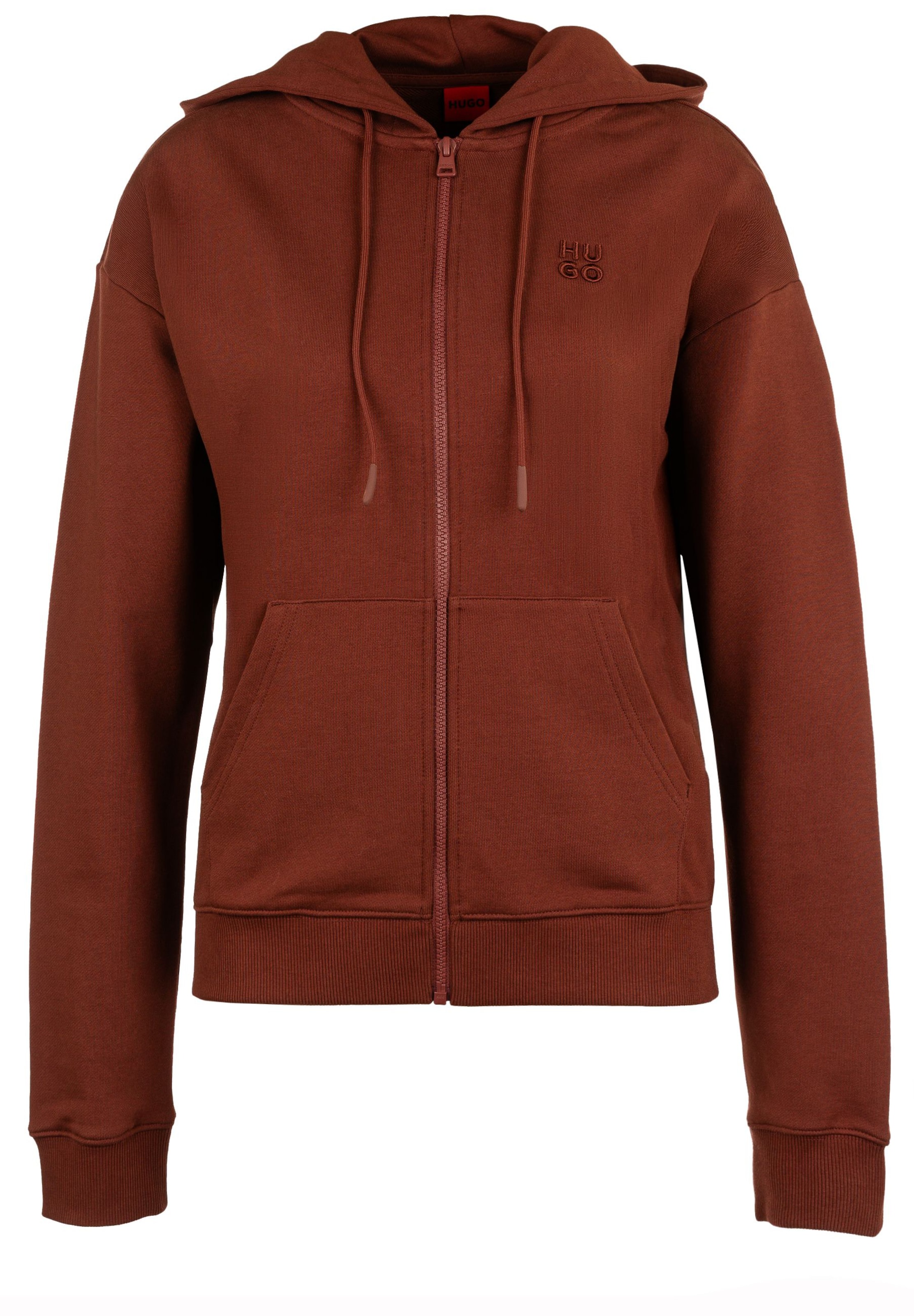 HUGO Sweatjacke 'Dalfine' in Braun: Vorderseite