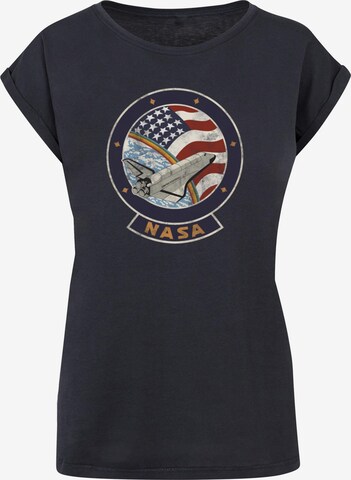 Merchcode T-Shirt 'NASA - Faded' in Blau: predná strana