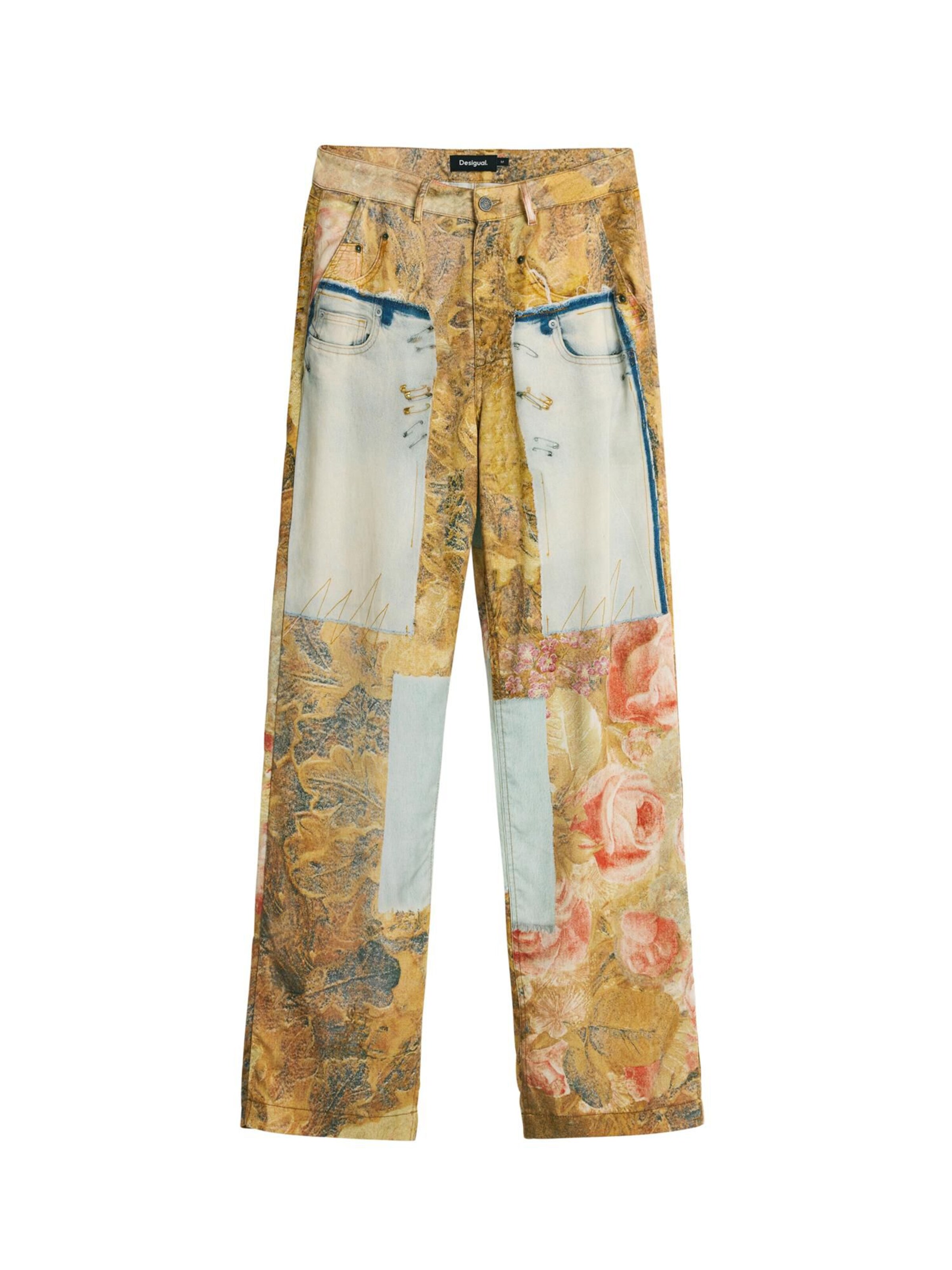 Desigual tavaline Püksid, värv kollane: eest vaates