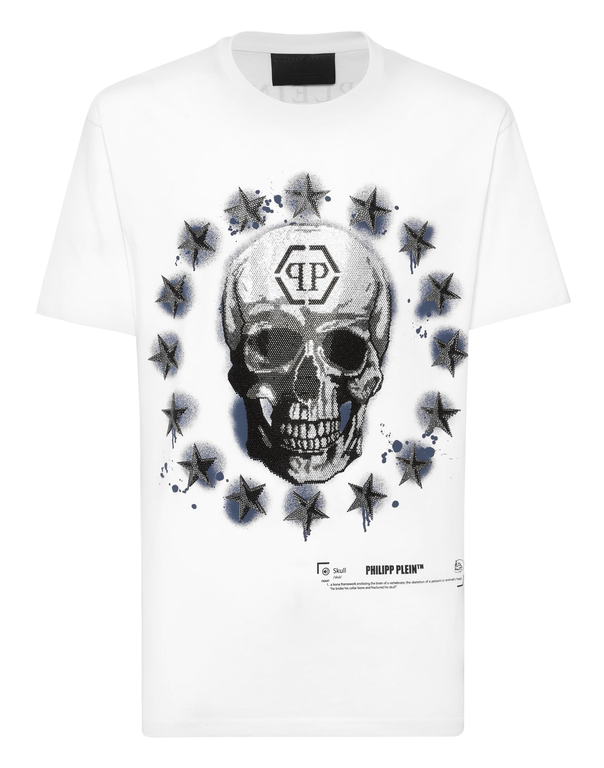 Philipp Plein T-Shirt en bleu-gris / noir / argent / blanc, Vue avec produit