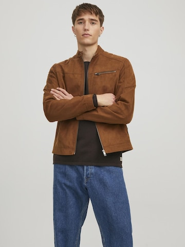 JACK & JONES Regular fit Between-season jacket 'JCORocky' in Brown: front