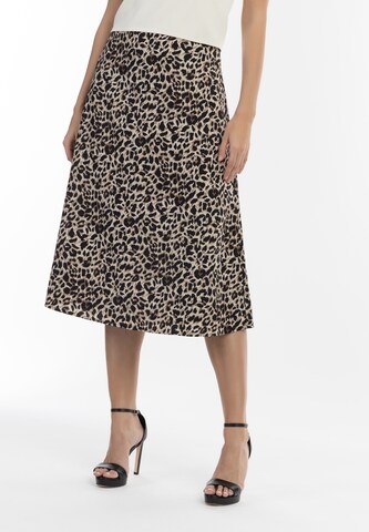 Gonna di faina in beige: frontale