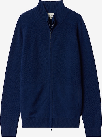 GOBI Cashmere Strickjacke 'Men's Essential Full-Zip Cashmere Cardigan' in Blau: Vorderseite