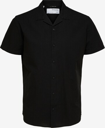 SELECTED HOMME Regular fit Button Up Shirt in Black: front