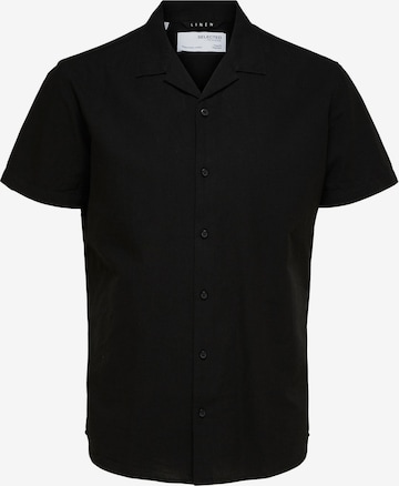 SELECTED HOMME Button Up Shirt in Black: front