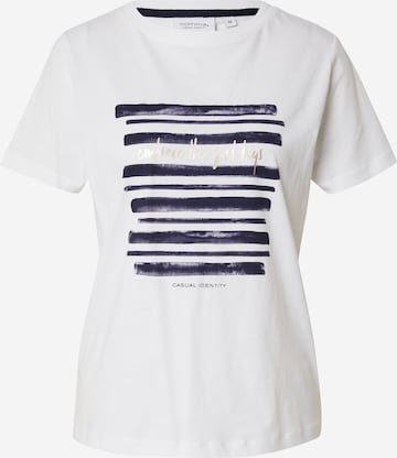 comma casual identity T-shirt i vit: framsida