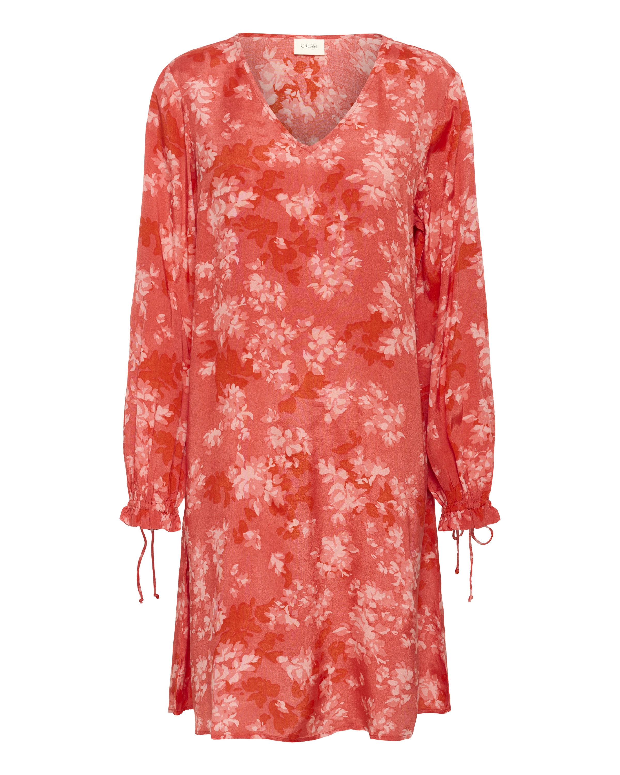 Cream Jurk 'Beatrice' in Rood: voorkant