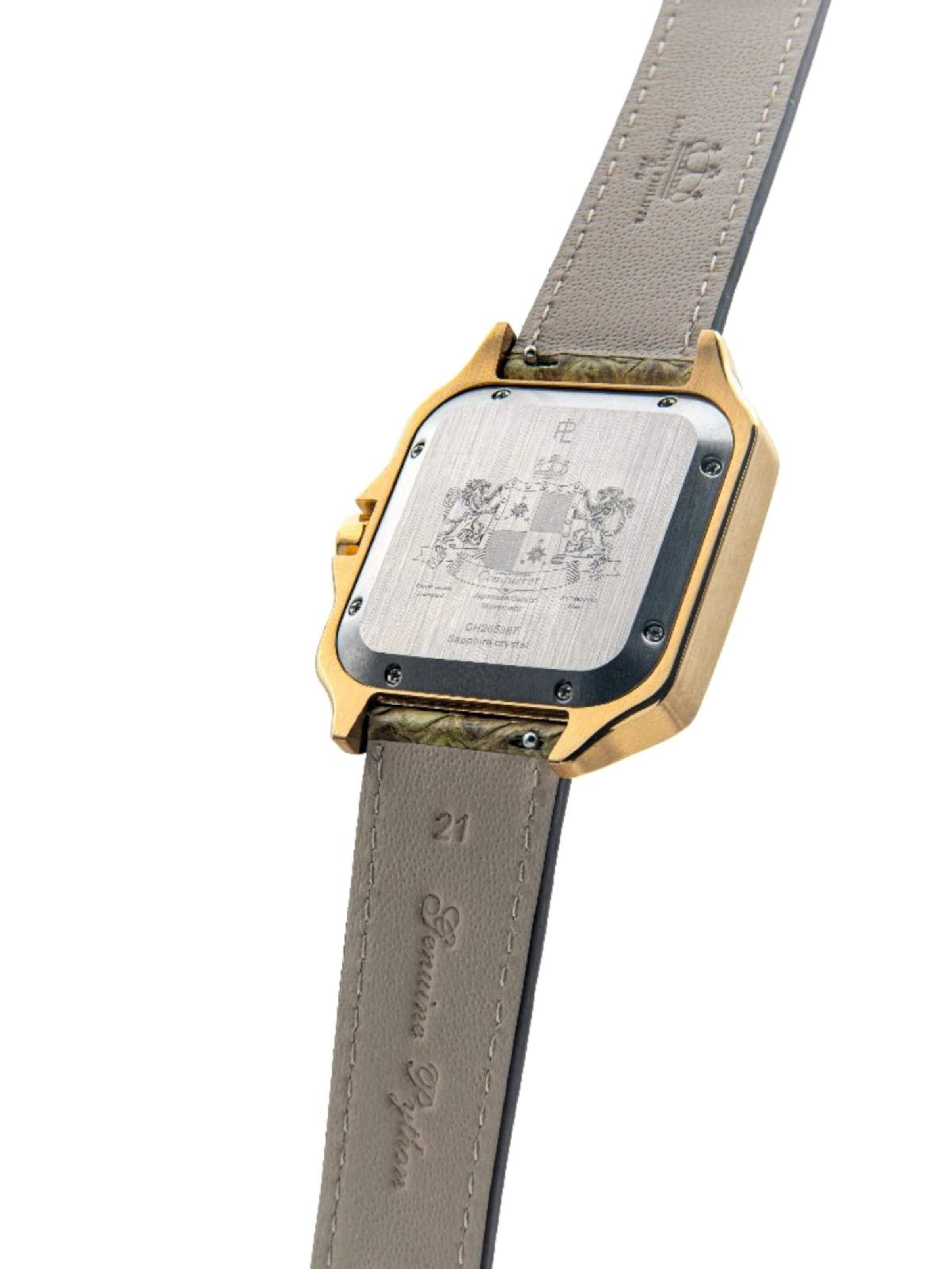 Orologio analogico 'Conqueror The Golden Empress – Toxic Lizard' di Laurent Philippe in oro