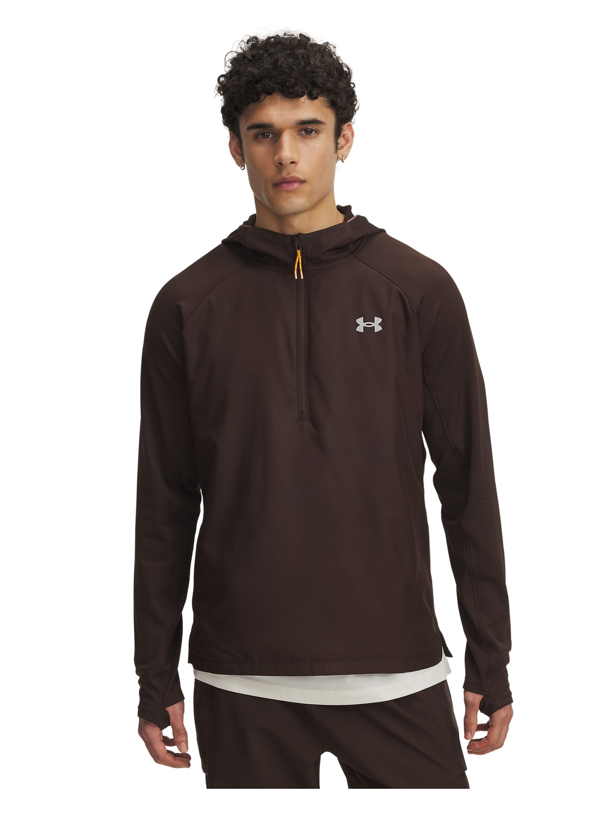 UNDER ARMOUR Sportsweatshirt in Bruin: voorkant