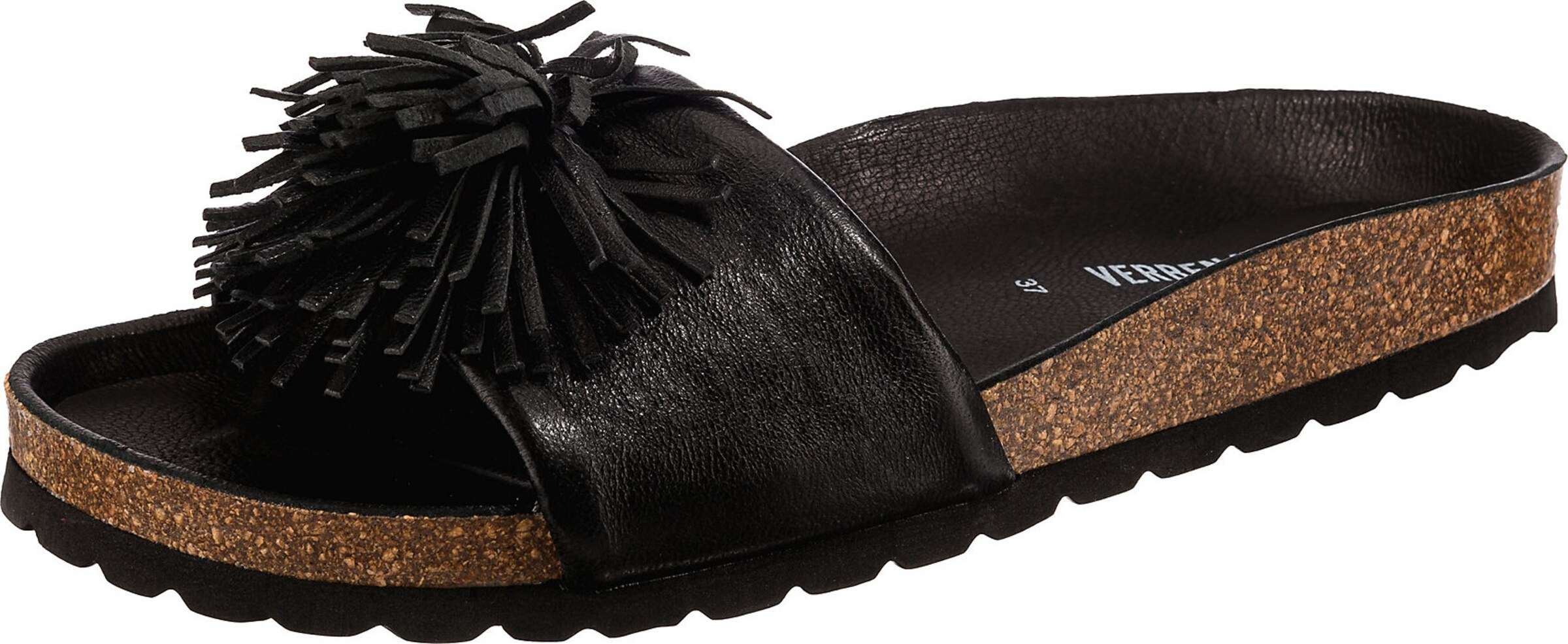 VERBENAS Mules 'Ecobrush' in Black: front