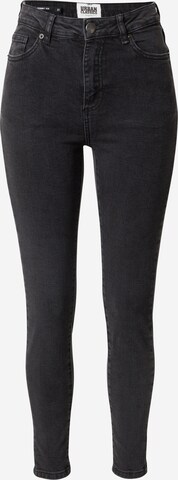 Urban Classics Skinny Jeans in Black: front