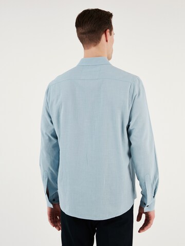 Buratti Regular fit Button Up Shirt in Blue