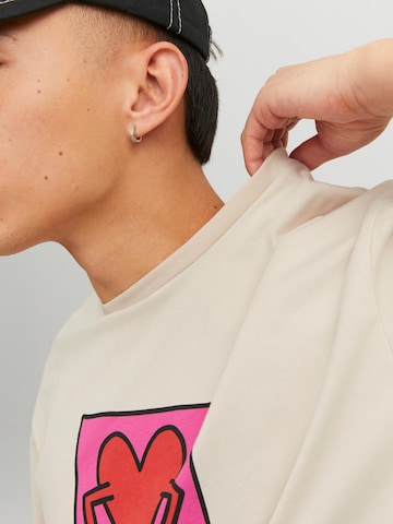 JACK & JONES T-Shirt 'Keith Haring' in Beige