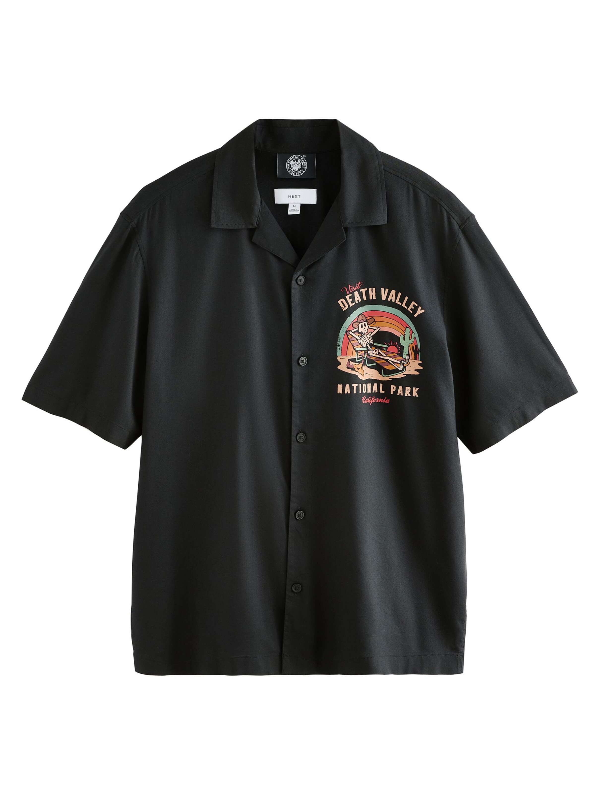 Next Regular fit Button Up Shirt in Black: front