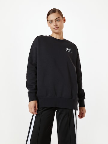 UNDER ARMOUR Sportsweatshirt 'Essential' in Schwarz: Vorderseite