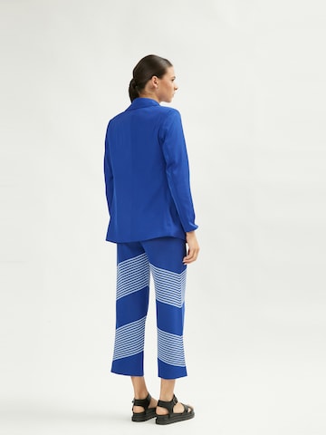 Influencer Loosefit Housut 'Striped knit pants' värissä sininen