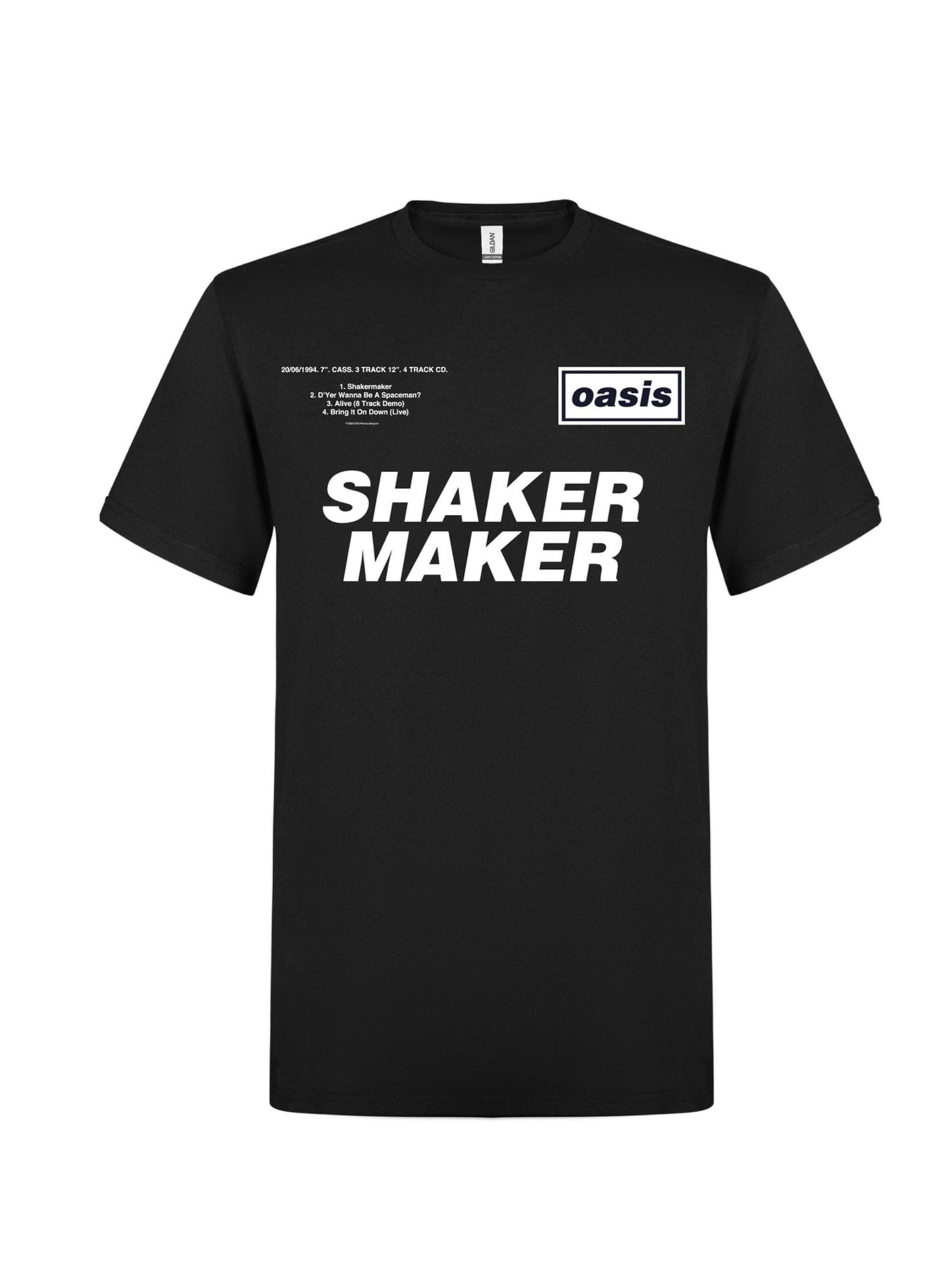 Oasis Shirt 'Shakermaker Tracklisting'‌‌‌‌‌ in Schwarz: Vorderseite