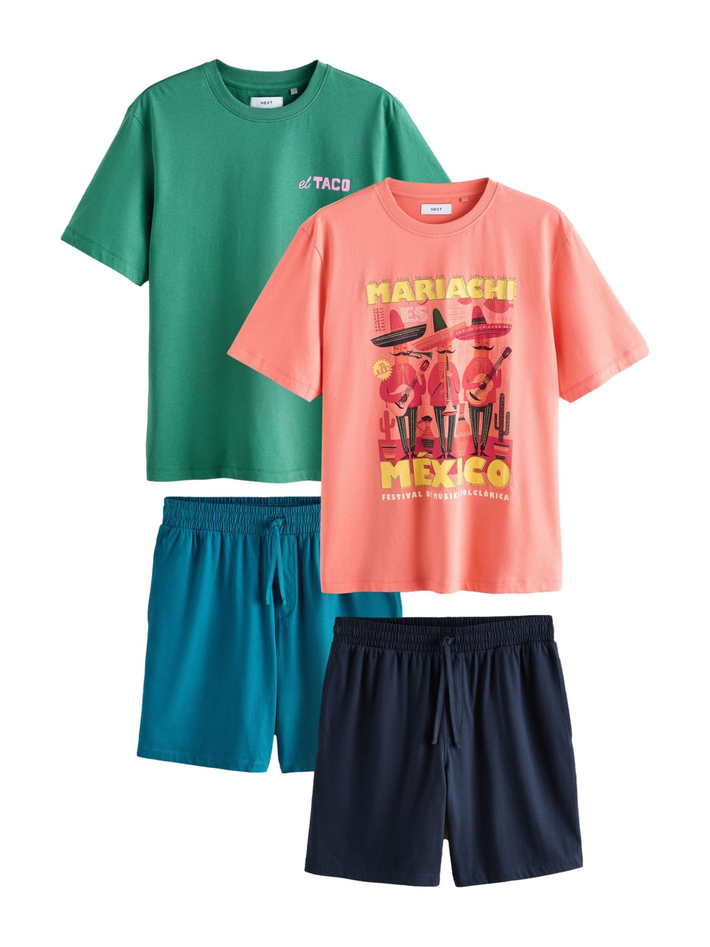 Next Lyhyt pyjama värissä vihreä: etupuoli