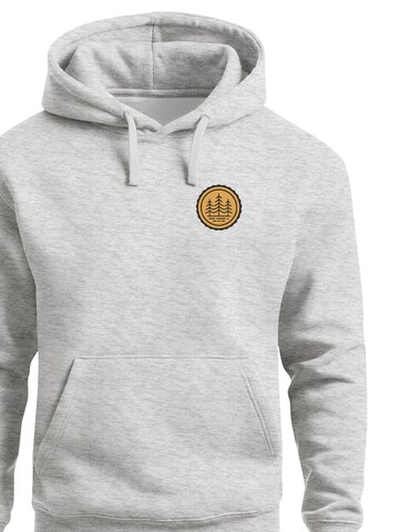 Neverless Sweatshirt 'Bäume Badge 1' in Grau