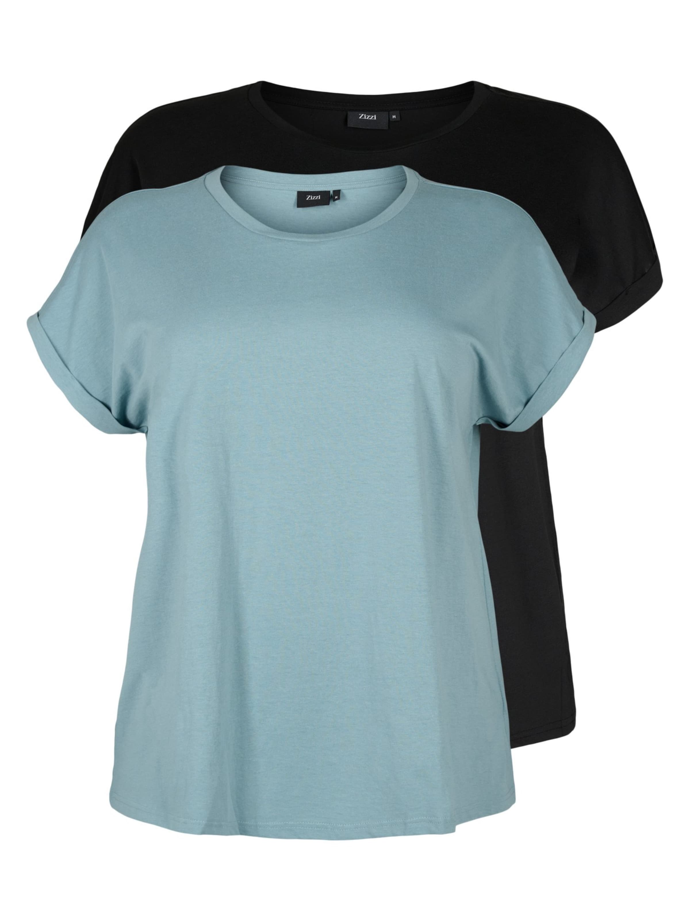 Zizzi Shirt 'MKATJA' in Blue: front