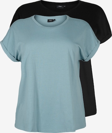 Zizzi Shirt 'MKATJA' in Blue: front