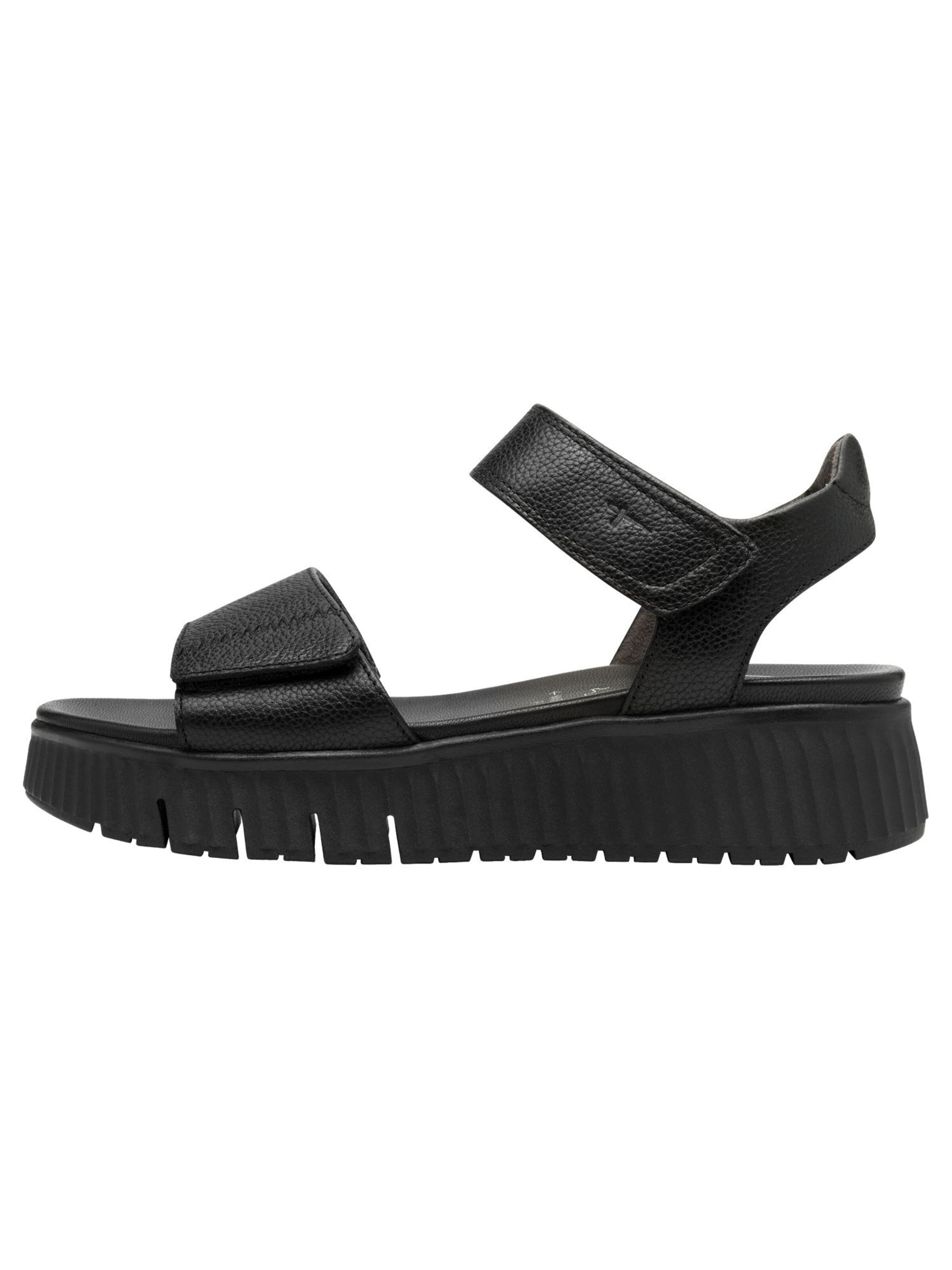 Tamaris Wide Fit Sandals in Black
