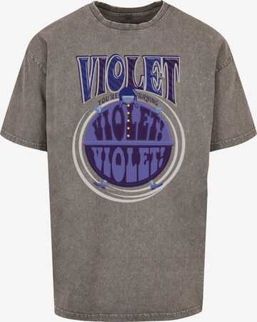 ABSOLUTE CULT T-Shirt 'Willy Wonka - Turning Violet' in Grau: predná strana