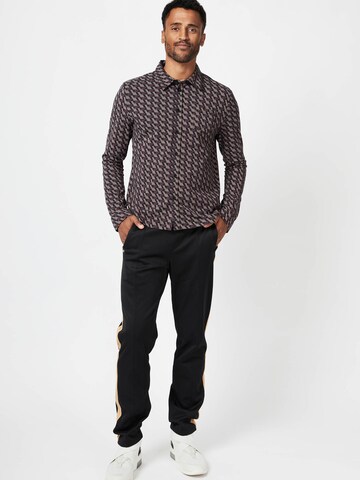 4funkyflavours Regular fit Button Up Shirt 'Get Down' in Brown