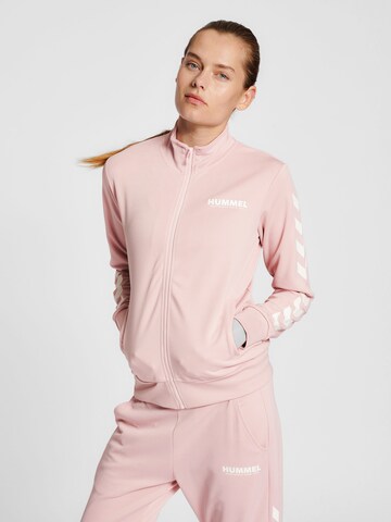 Veste de survêtement Hummel en rose : devant