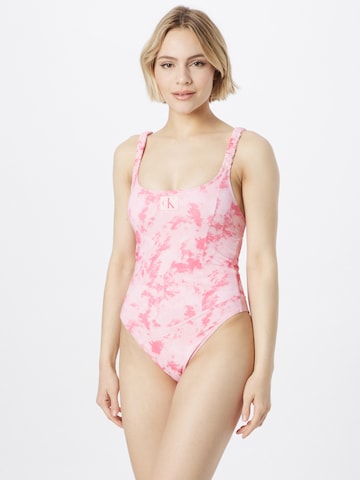 Calvin Klein Swimwear Korzet Jednodielne plavky - ružová: predná strana