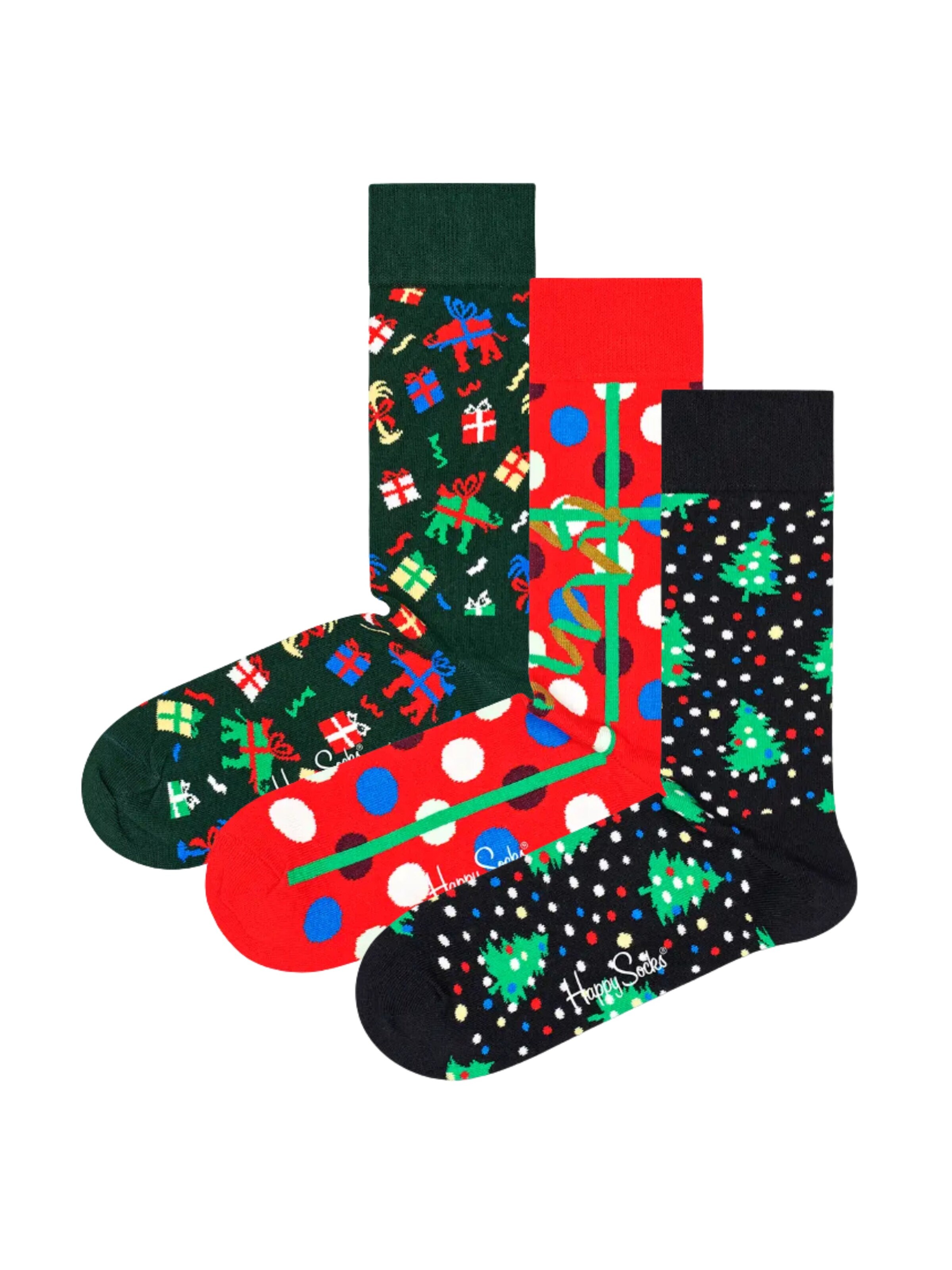 Happy Socks Socks '3er Pack - HAPPY HOLIDAY GIFT BOX' in Mixed colors: front