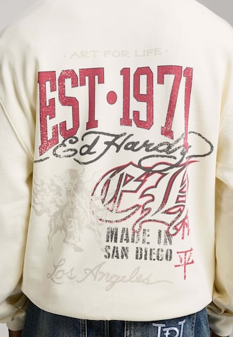 Ed Hardy Кофта на молнии 'Art For Life' в Бежевый