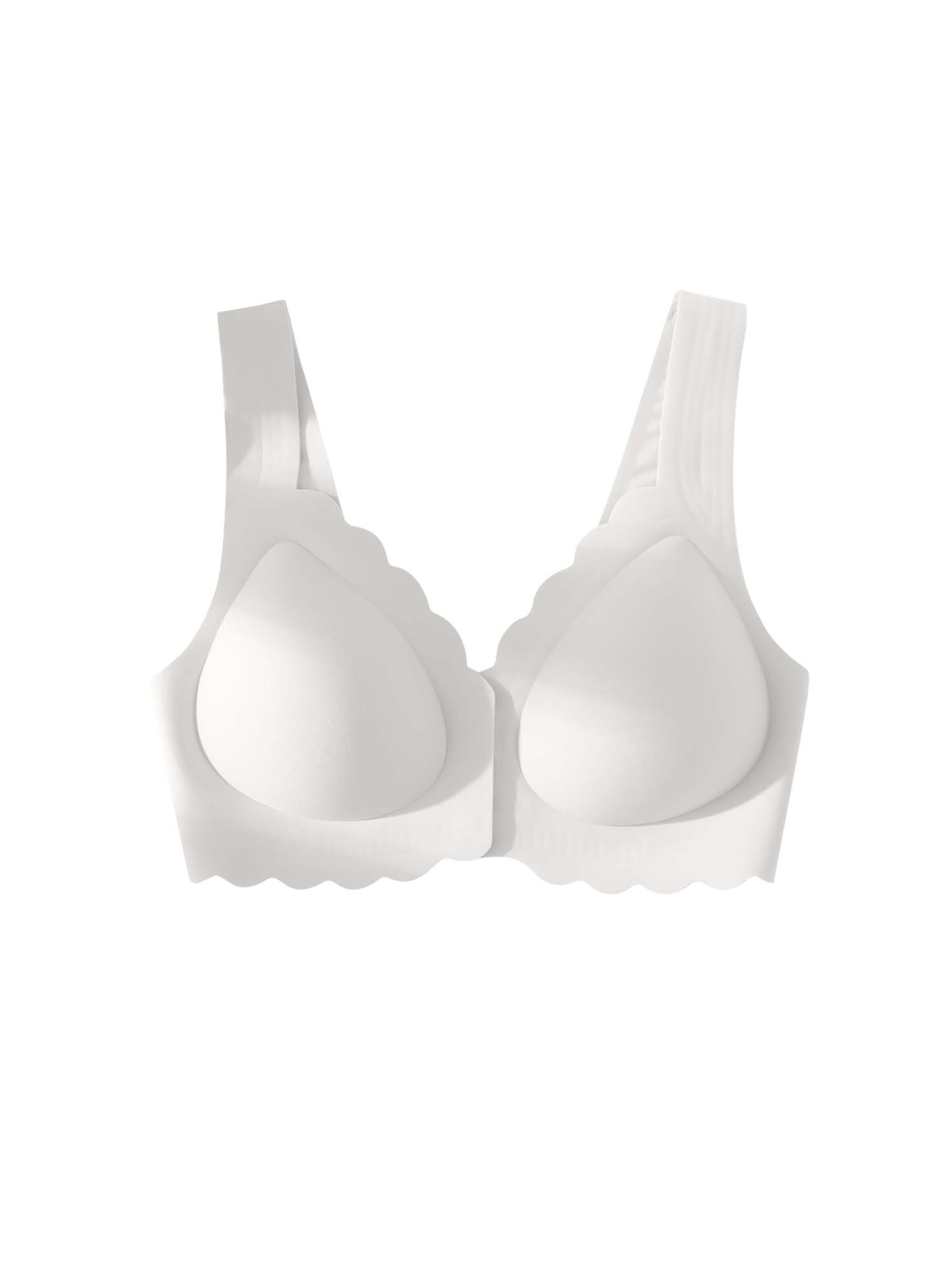 SHARICCA Bralette Bra 'Wire-Free' in White: front