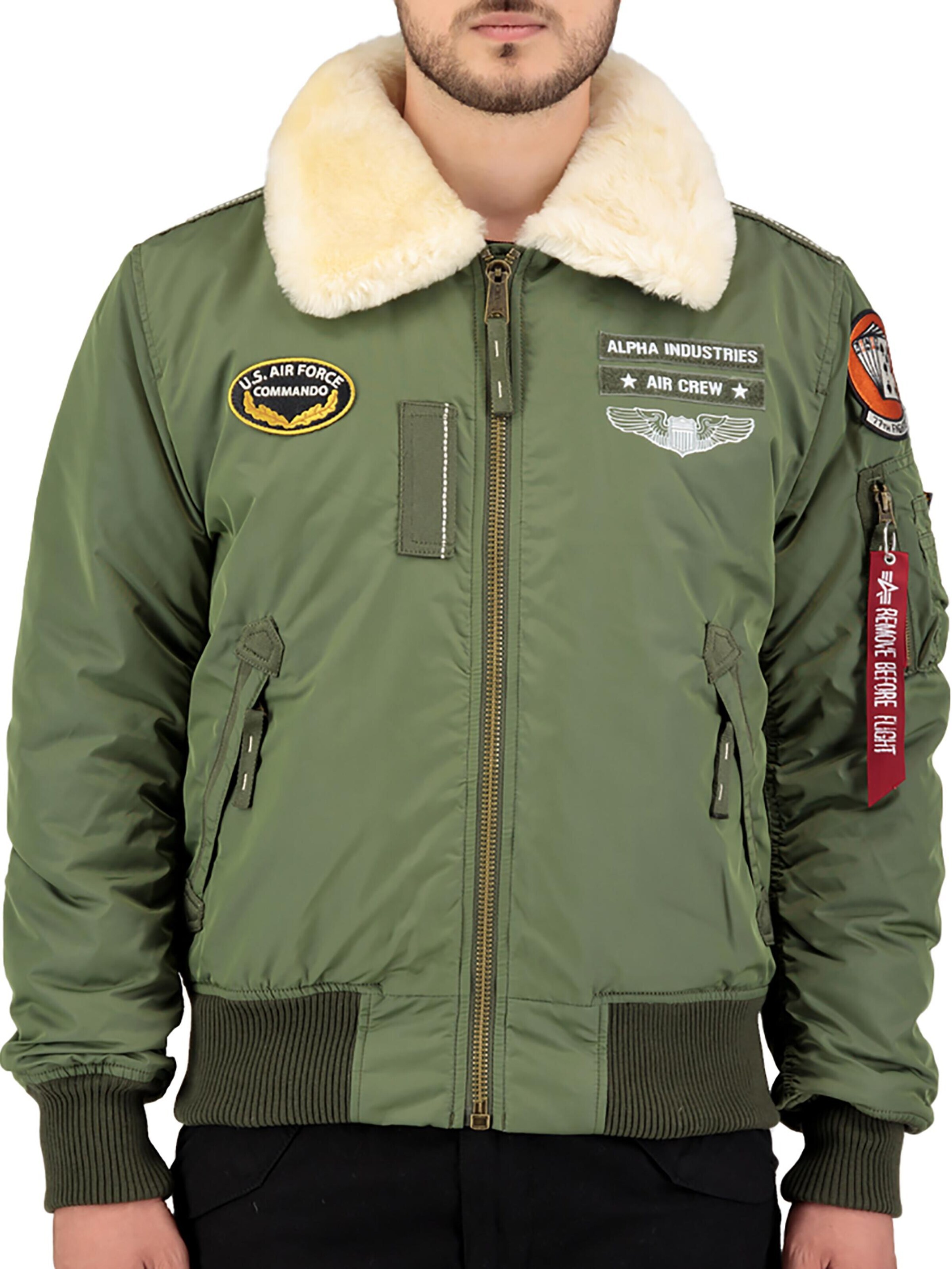 ALPHA INDUSTRIES Between-Season Jacket 'Injector III Air Force' in Green: front