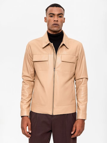 Antioch Between-Seasons Coat in Beige: front