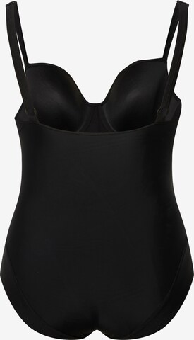 Ulla Popken Bustier Badeanzug in Schwarz