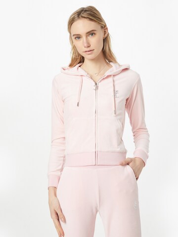 Juicy Couture Black Label Zip-Up Hoodie in Pink: front