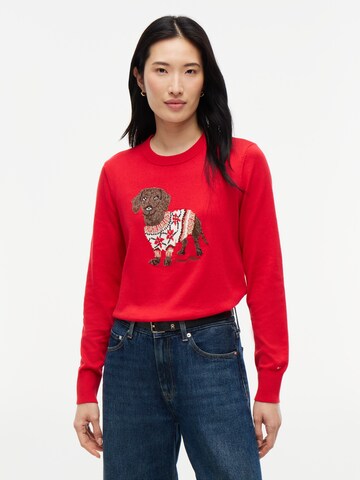 TOMMY HILFIGER Пуловер в червено: отпред