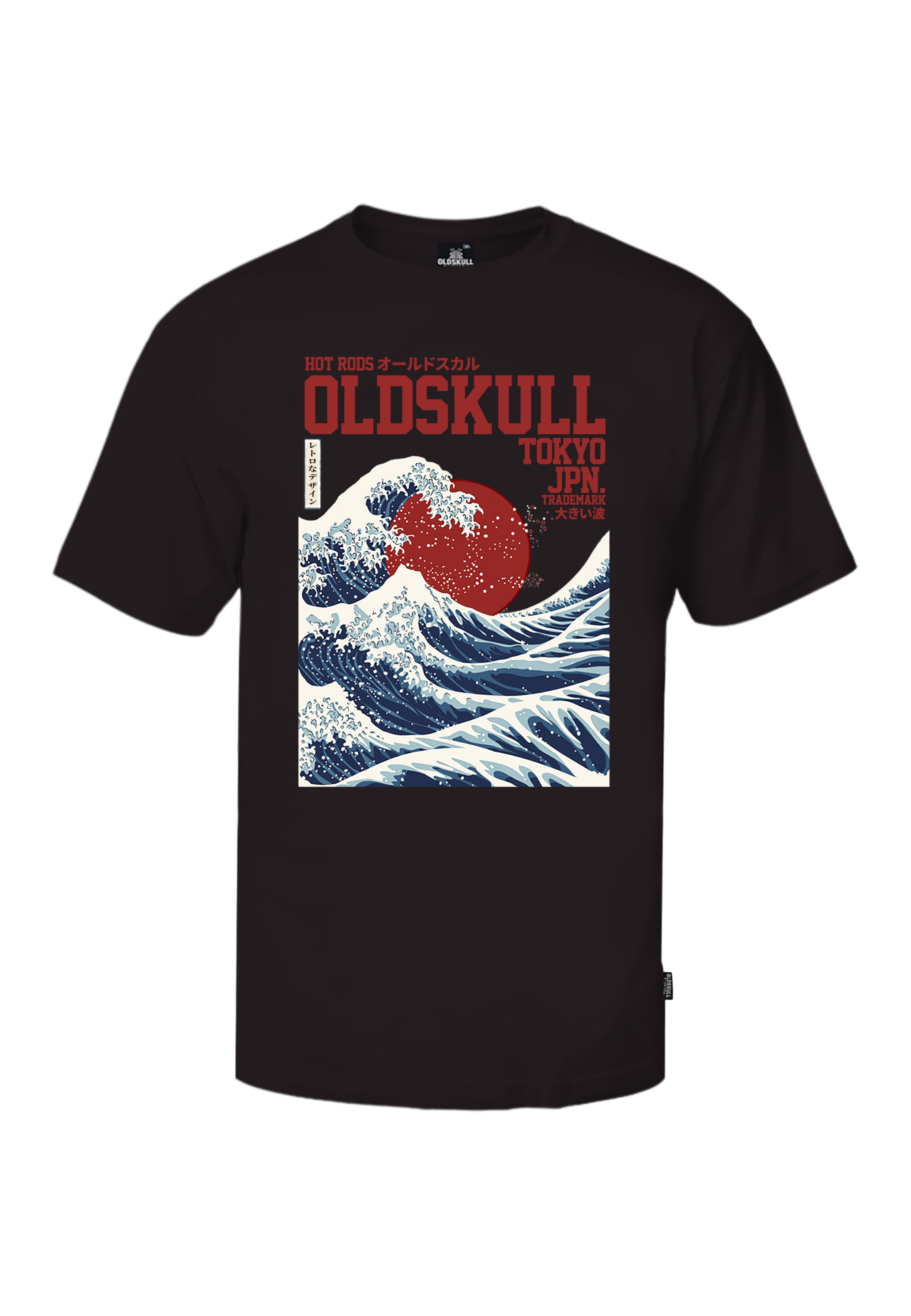 Oldskull Shirt 'Asian Big W' in Black: front