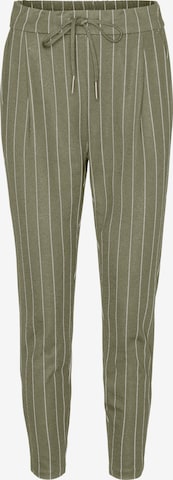 VERO MODATapered Hlače s naborima 'VMEva' - zelena boja: prednji dio