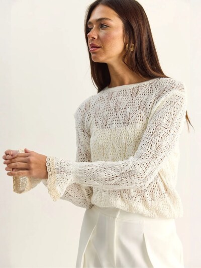 Bianco Lucci Pull-over 'Pullover' en S-L en ivoire, Vue avec produit