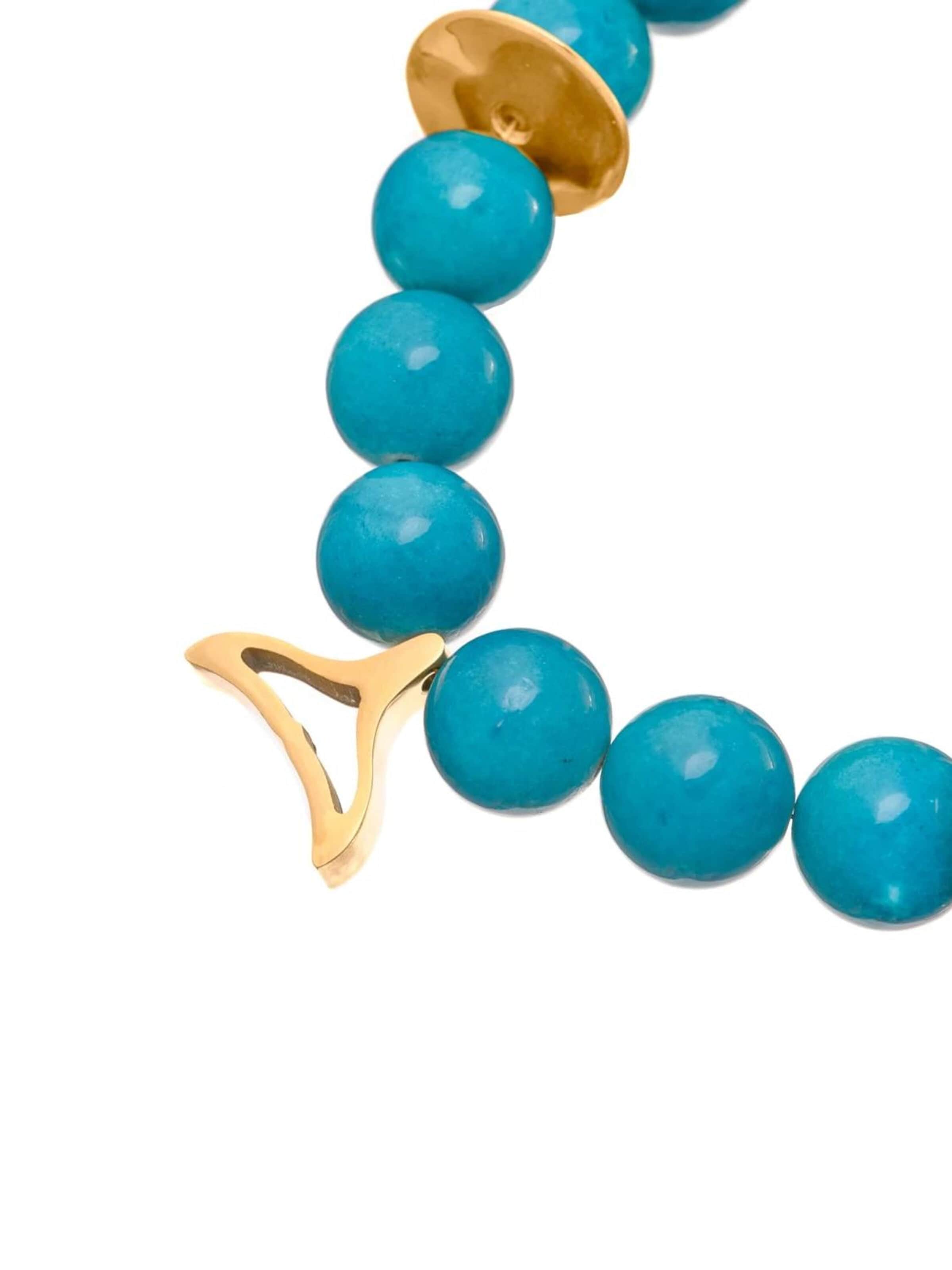 THE GEM STORIES JEWELRY Halsband 'Dynamic Vivid Blue Agate Necklace' i blå