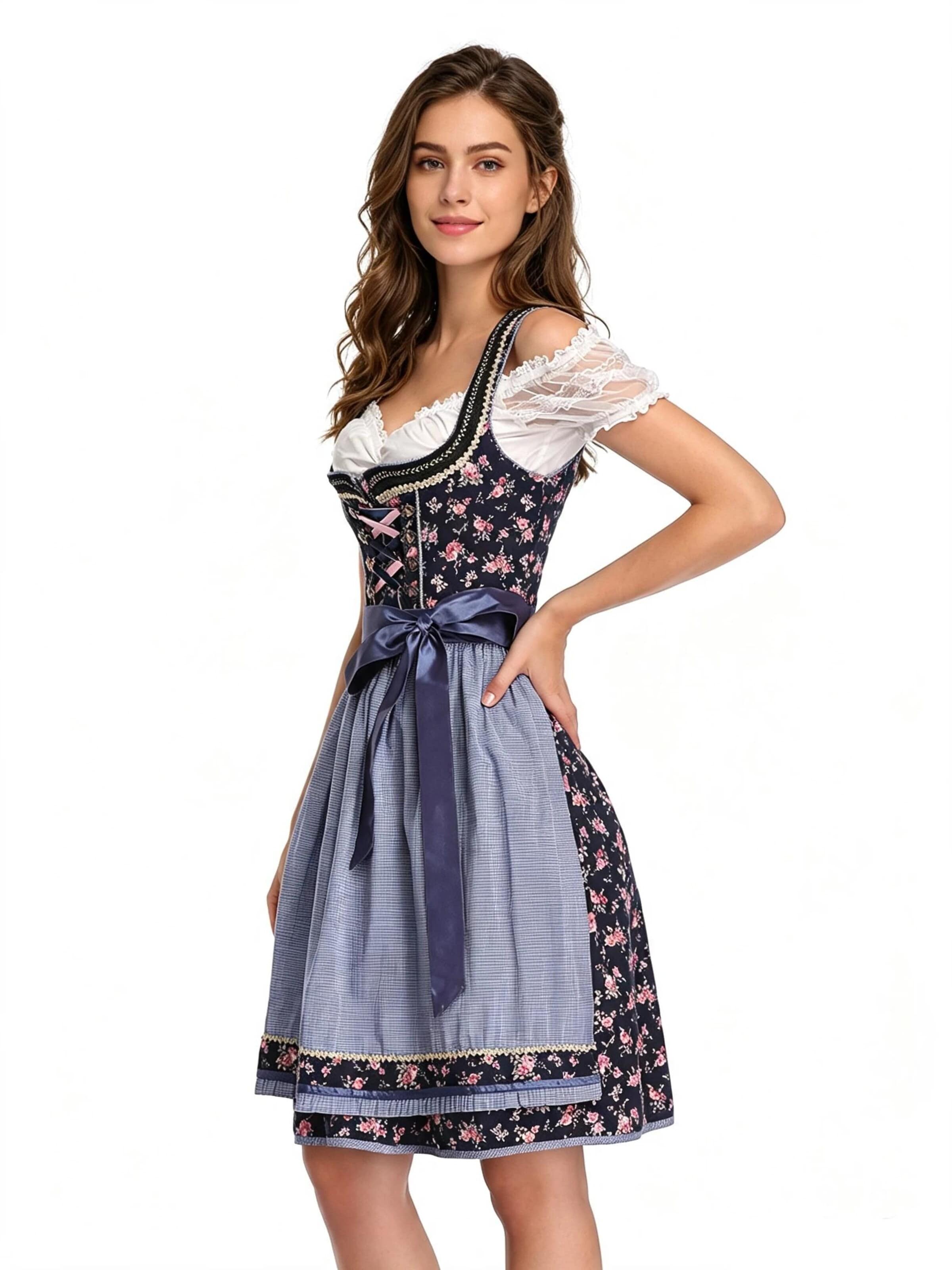 KoJooin Dirndl – modrá: přední strana