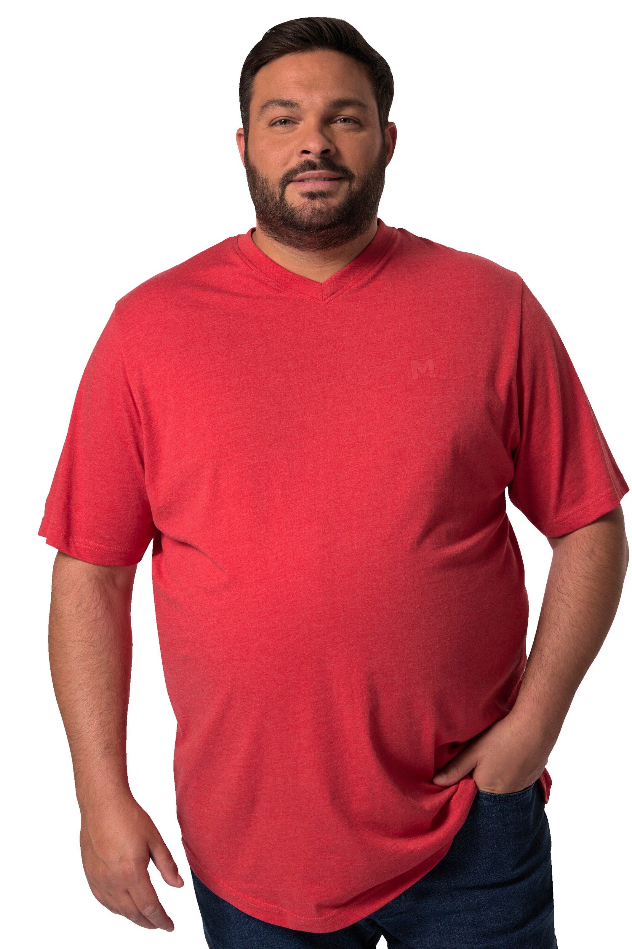 Men Plus T-Shirt in Rot: Vorderseite