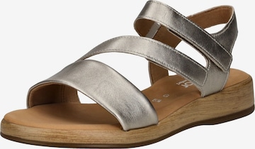 GABOR Strap Sandals in Silver: front