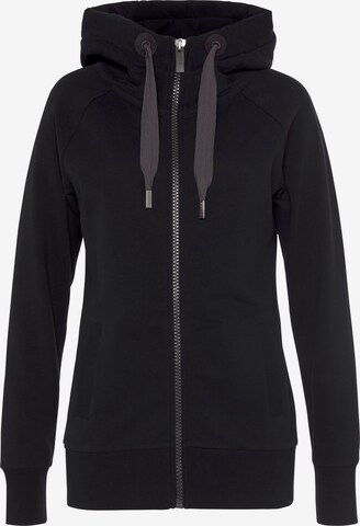 Elbsand Zip-Up Hoodie in Black: front